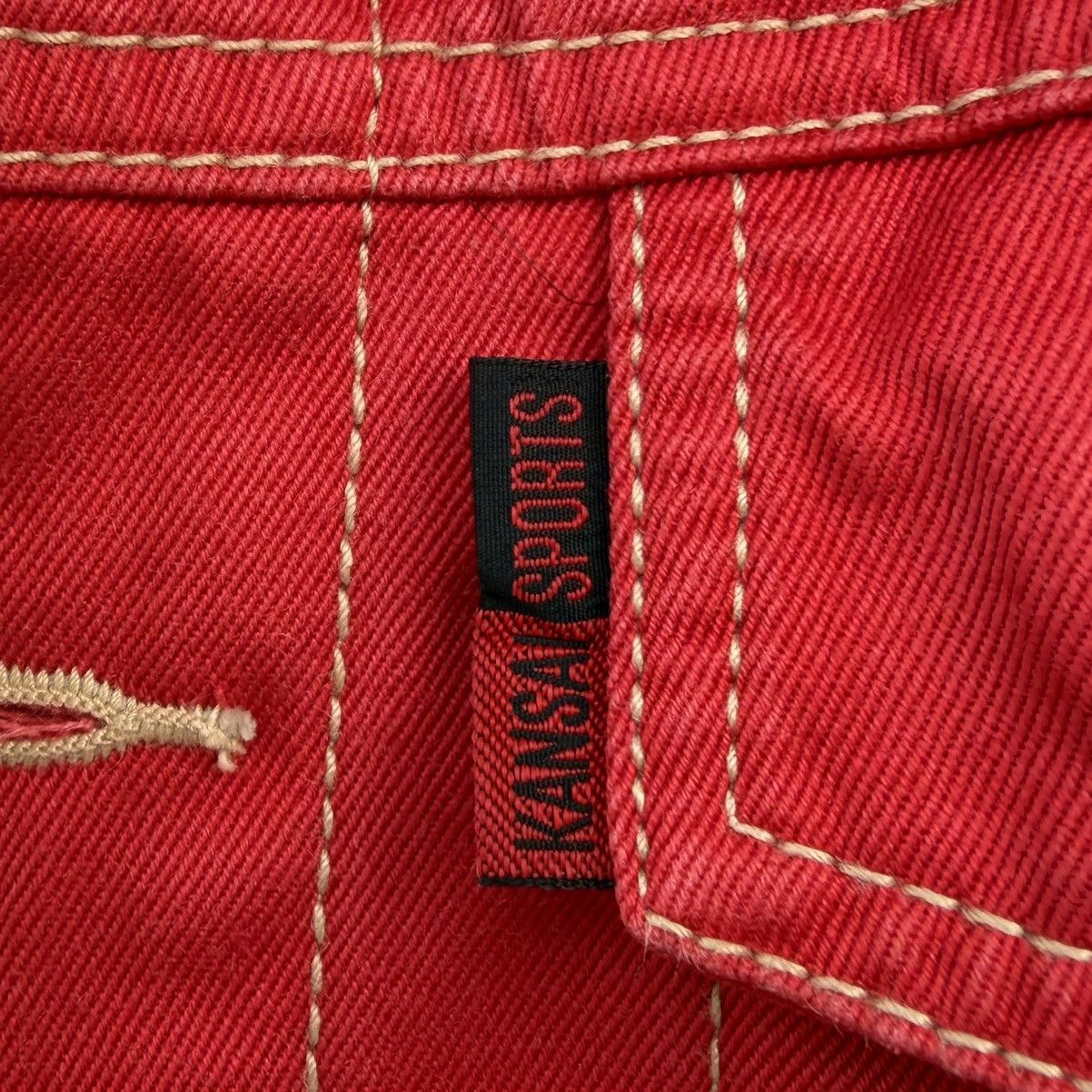 Vintage 🔥VTG Kansai Sports Embroidery Red Denim Trucker Jacket 1997 Size US M / EU 48-50 / 2 - 5 Thumbnail