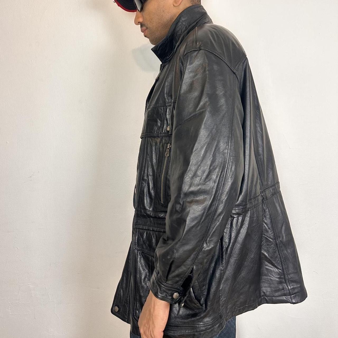 Vintage Vintage Global Identity Black Aviation Leather Jacket - Med Size US M / EU 48-50 / 2 - 4 Thumbnail