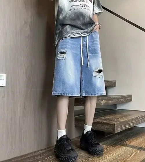 Jean Yoshimi x Fumie Short Washed Distressed Denim Size US 27 - 6 Thumbnail