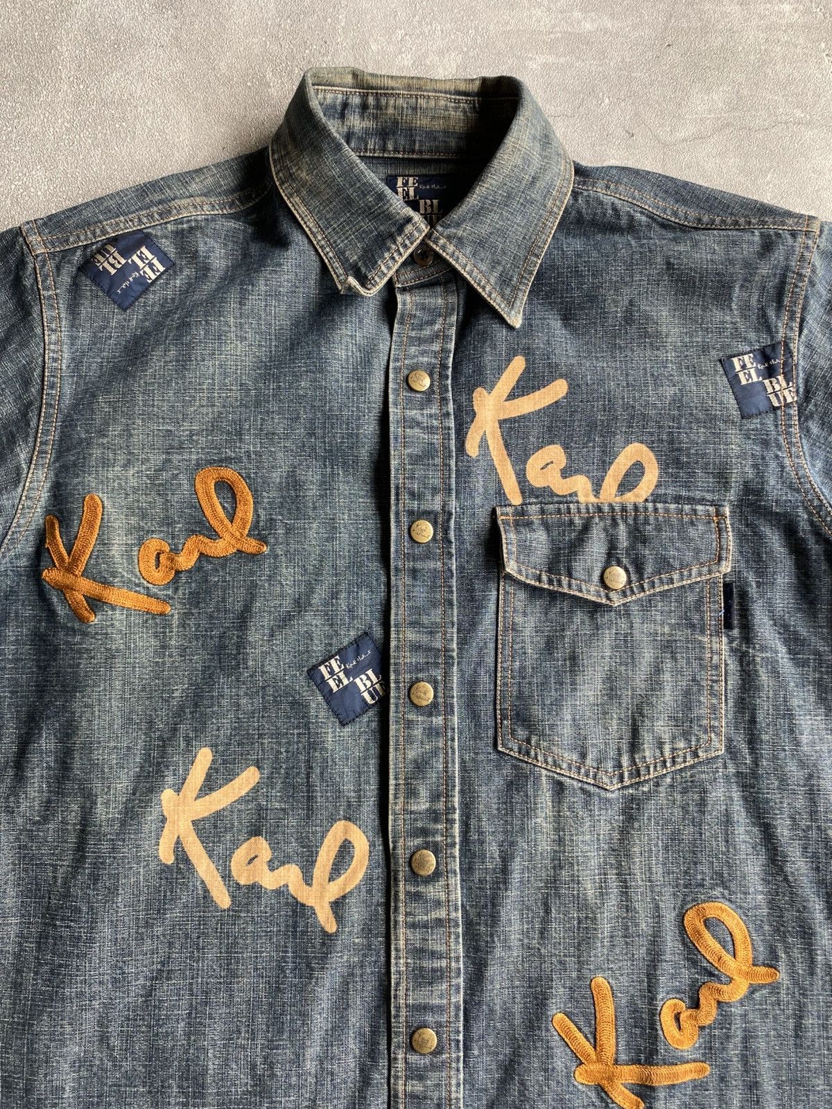 Karl Helmut Vintage Feel Blue Karl Helmut Denim Shirt Size US M / EU 48-50 / 2 - 3 Thumbnail