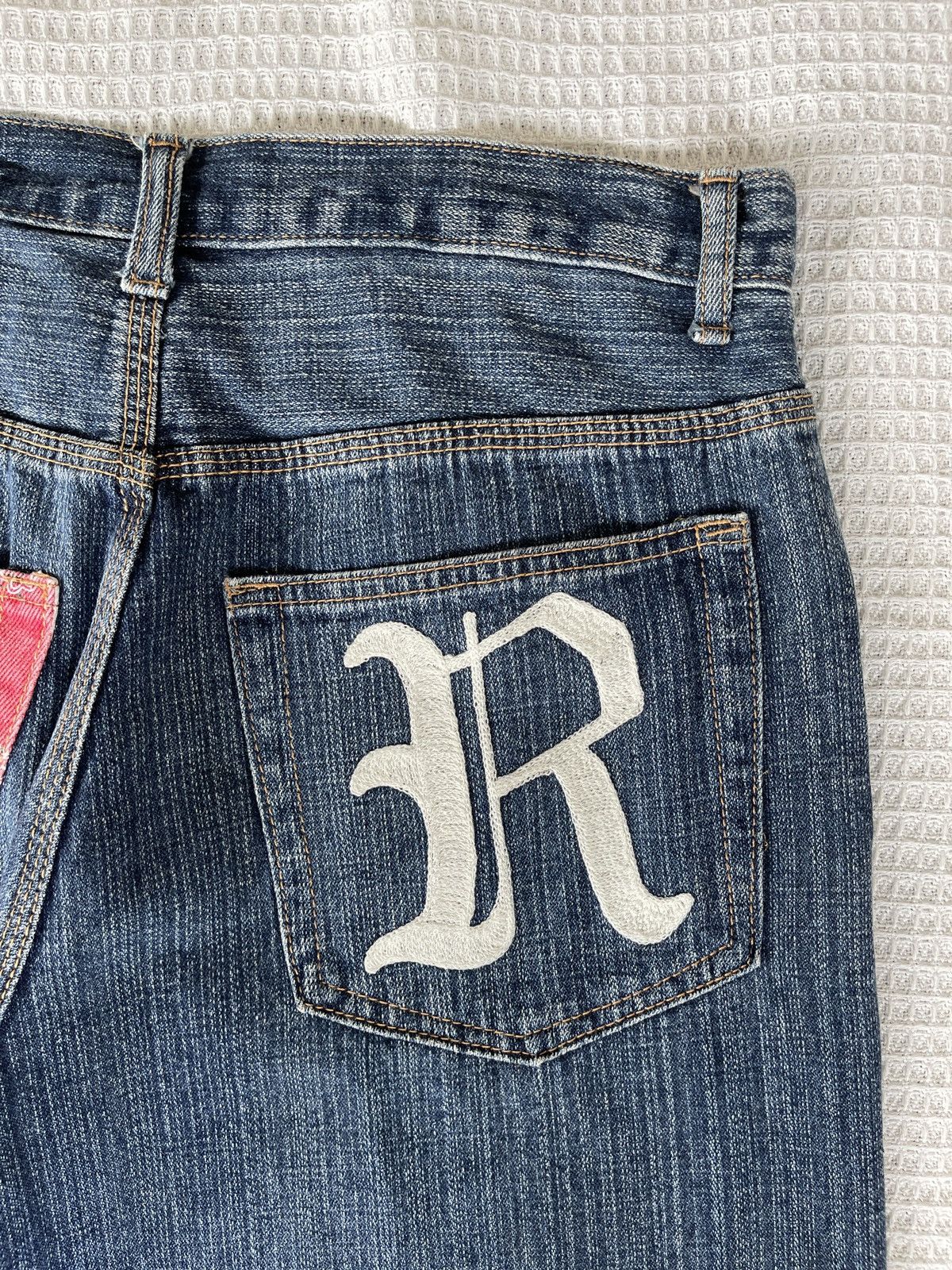REVOLVE Vintage🔥REVOLVER🔥Embroidery Patchwork Bandanna Pocket Jeans Size US 32 / EU 48 - 4 Thumbnail