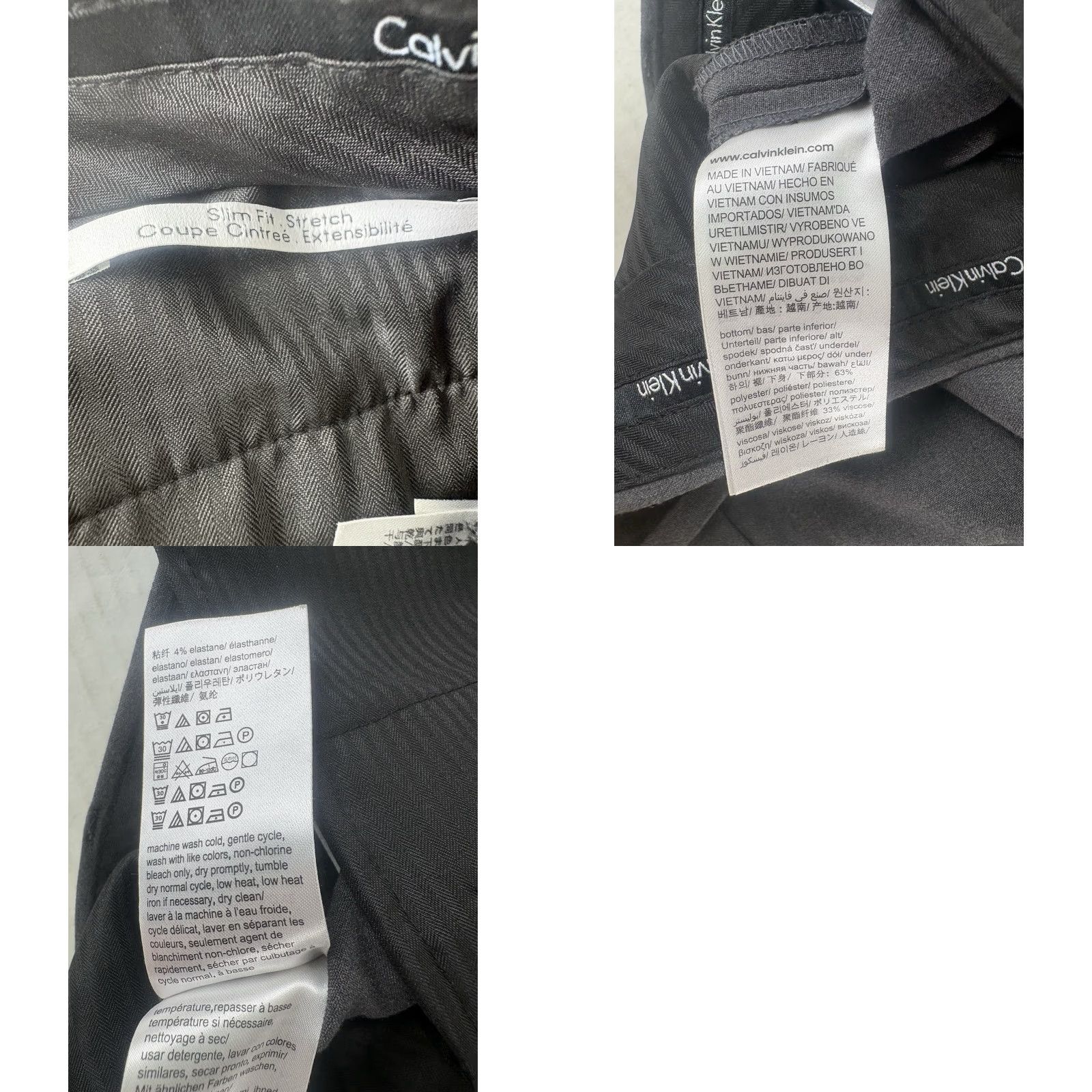 Calvin Klein Calvin Klein Slim Fit Stretch Dress Pants Men’s 36x30 Gray Size US 36 / EU 52 - 8 Thumbnail