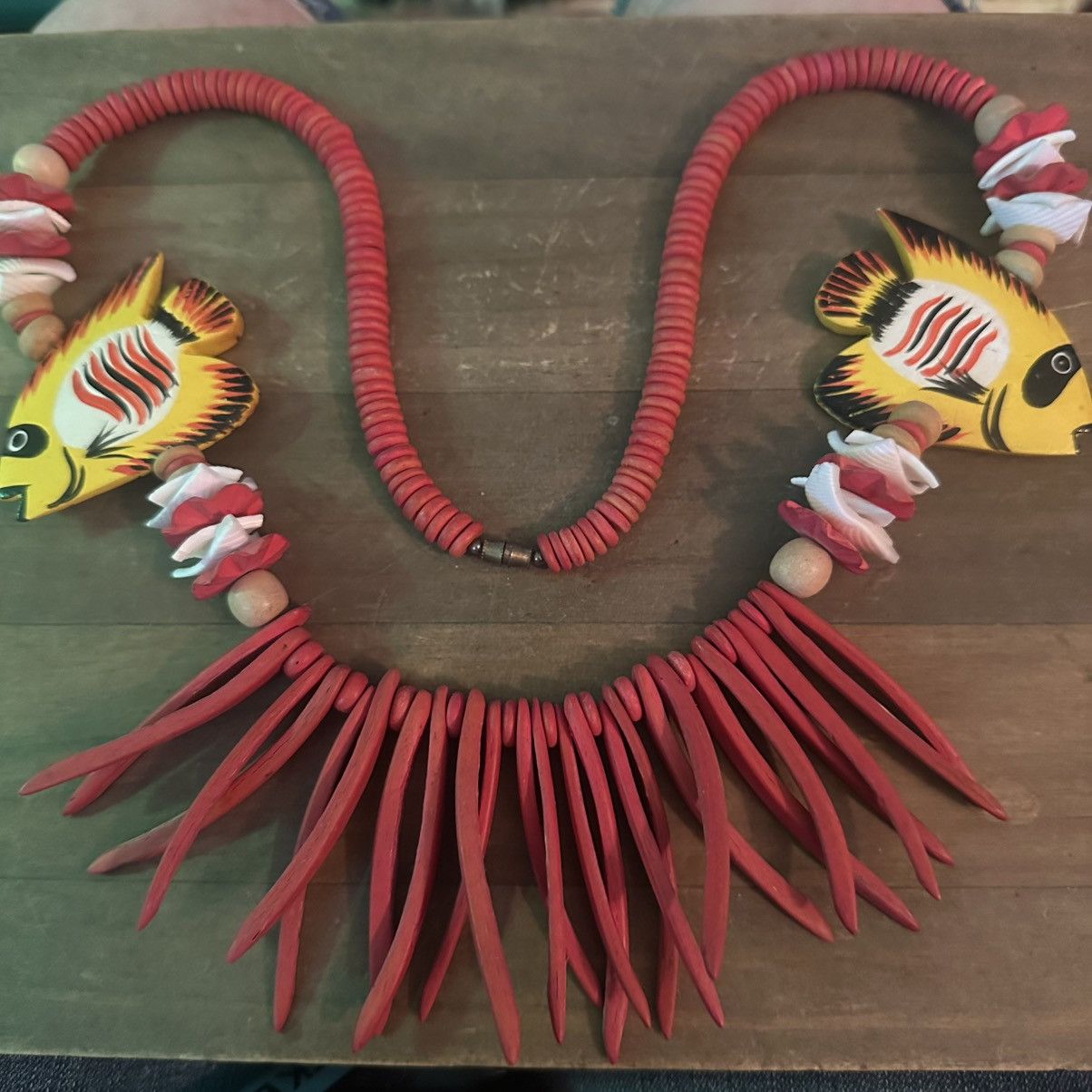 Vintage Vintage wooden tropical fish and coral necklace Size ONE SIZE - 3 Thumbnail