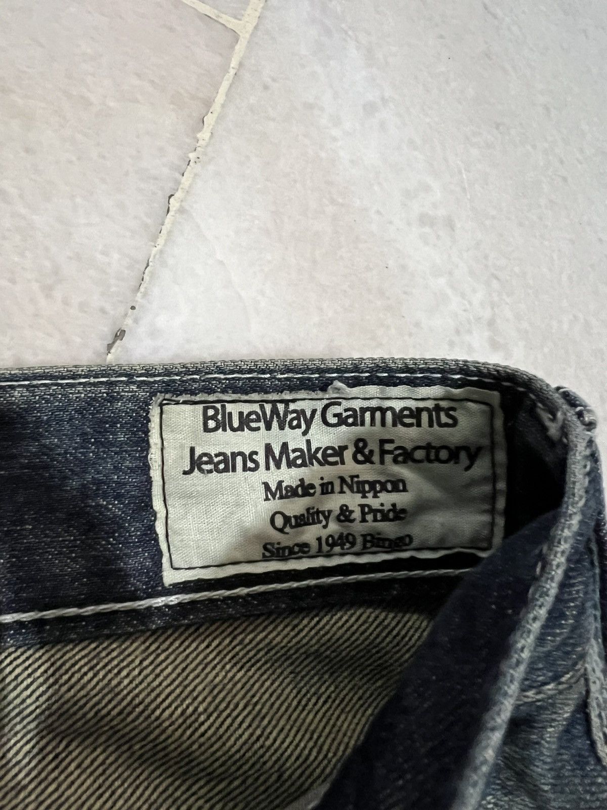 If Six Was Nine × Japan Blue 🌈90’s Blue Way Distressed Mud Wash Jean Made In Nippon Size US 31 - 18 Thumbnail