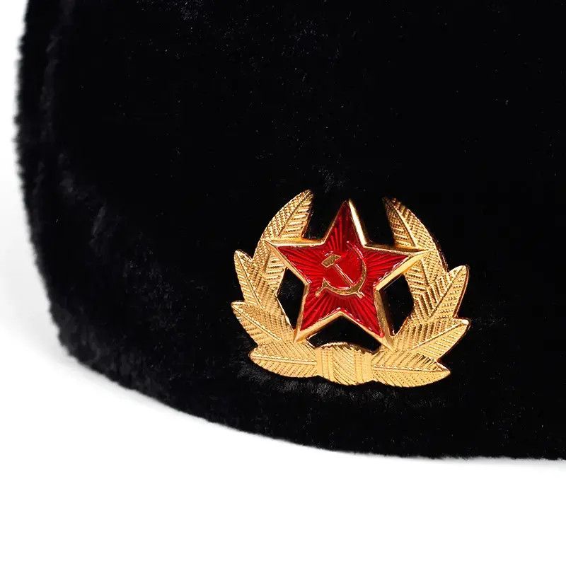 Vintage Military soviet Bomber Hat Russian Ushanka Earflap Trapper Size ONE SIZE - 4 Thumbnail