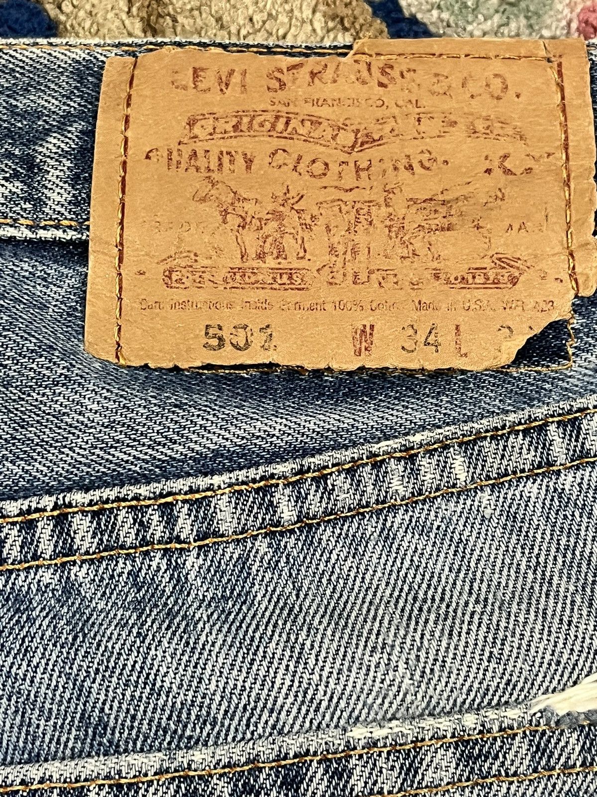 Levi's Vintage 90’s Levi’s 501 Distressed Denim Size US 33 - 12 Thumbnail