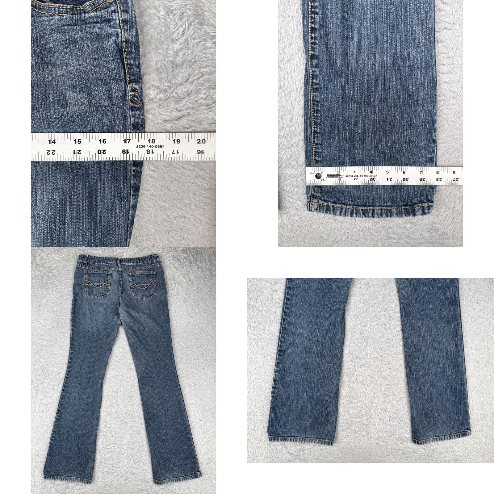 Mossimo Mossimo Supply Co Jeans Juniors 9R Blue Bootcut Stretch Denim Casual Low 30x31 Womens Jeans Bootcut 90s Bohemian Size 30" / US 8 / IT 44 - 9 Thumbnail
