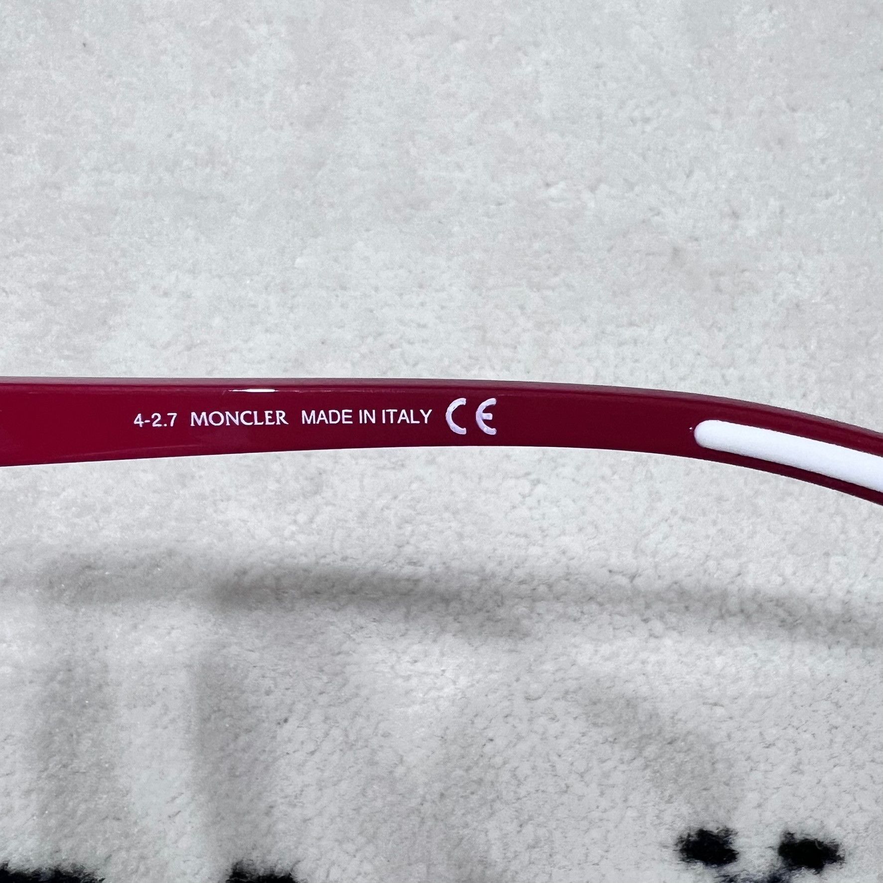 Moncler Moncler Red White Leather Side Shield Round Ski Sunglasses Size ONE SIZE - 13 Thumbnail