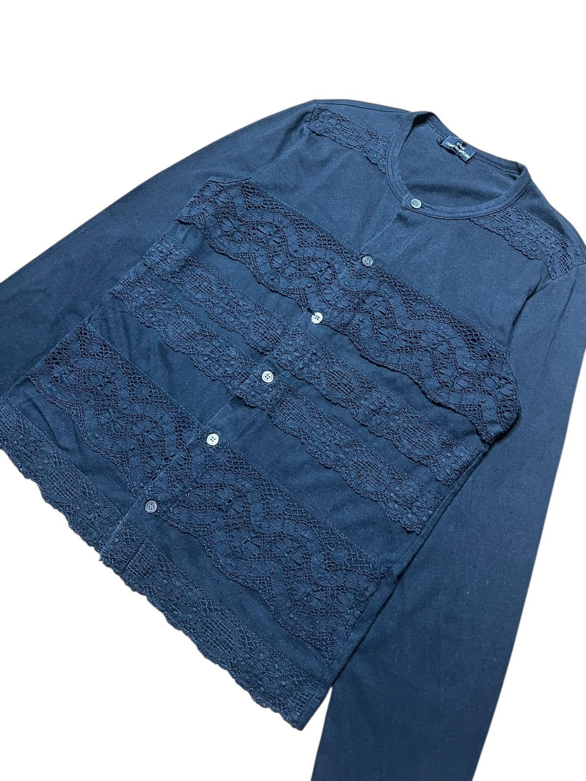 Comme des Garcons tricot COMME des GARÇONS AD2001 Lace Panel Cardigan Size S / US 4 / IT 40 - 2 Thumbnail