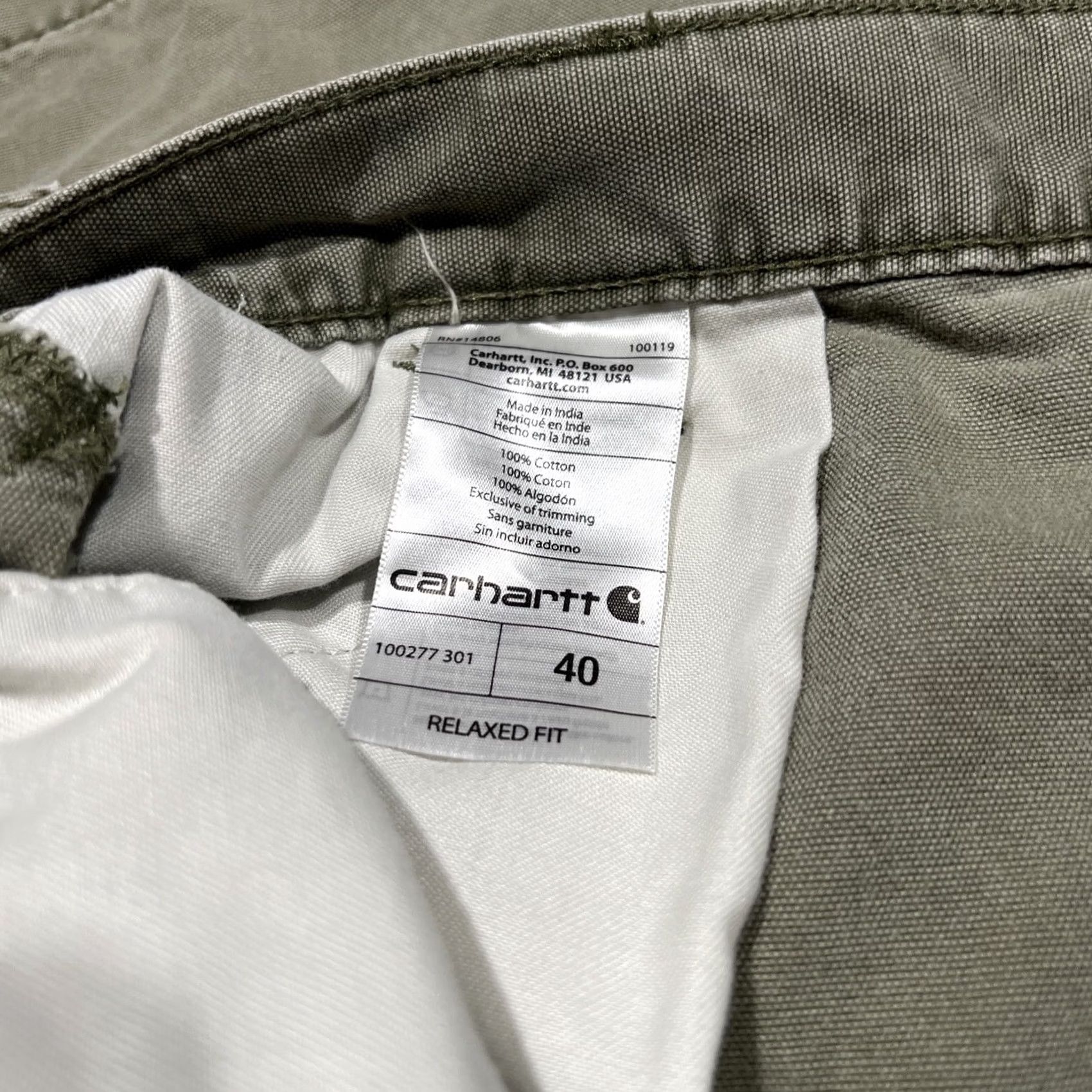 Carhartt Carhartt Mens Cargo Shorts - Green Canvas Workwear Size US 40 / EU 56 - 8 Thumbnail