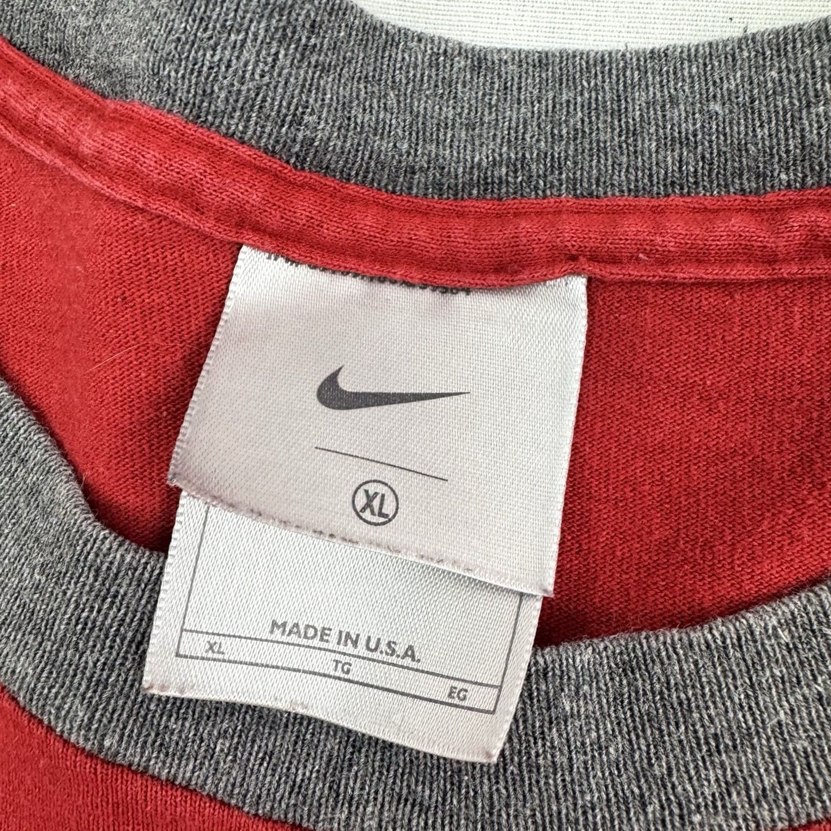 Nike VINTAGE Nike Ringer T Shirt Adult XL Red Cotton USA Hipster 90s Y2K Sports Mens XL Size US XL / EU 56 / 4 - 7 Thumbnail