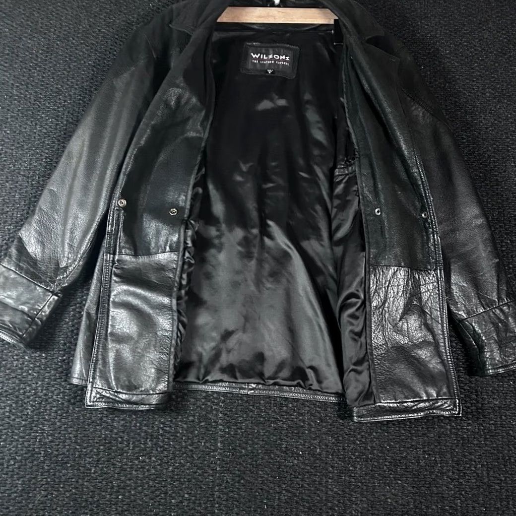 Vintage Wilsons Leather Jacket Black S Men 100% Leather Moto Button Snap Size US S / EU 44-46 / 1 - 2 Thumbnail