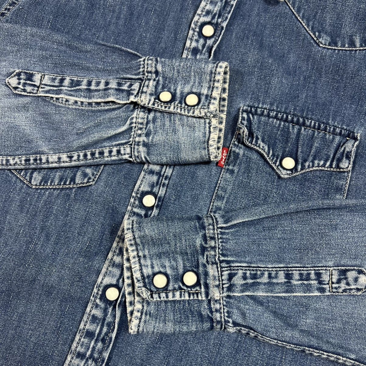 Levi's Vintage Clothing Vintage 00s Levis Red Tab Denim Shirts Retro Casual Style Size M / US 6-8 / IT 42-44 - 13 Thumbnail
