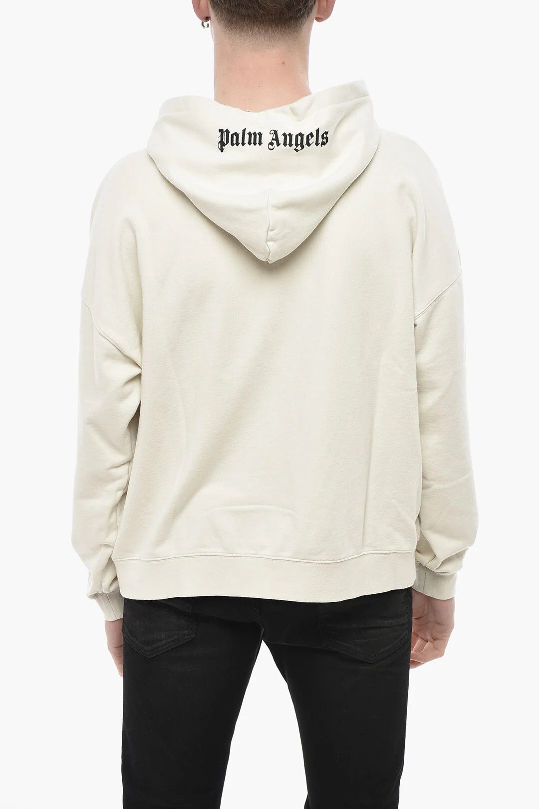 Palm Angels og1mm0326 Brushed Cotton Hooded Sweatshirt in White Size US XL / EU 56 / 4 - 2 Thumbnail