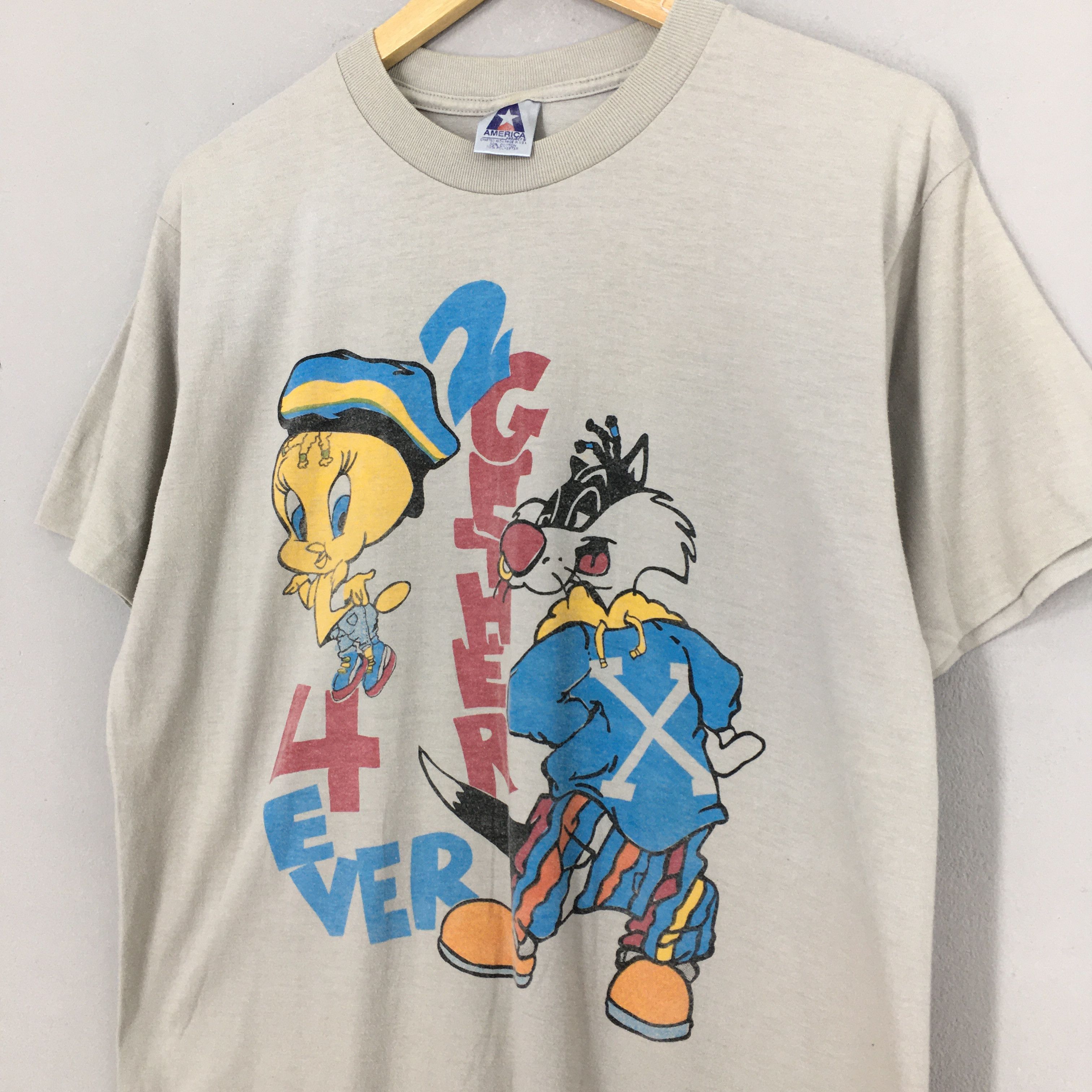 Cartoon Network × Vintage × Warner Bros Vintage Looney Tunes Tweety Sylvester Tshirt XLarge Size US XL / EU 56 / 4 - 5 Thumbnail