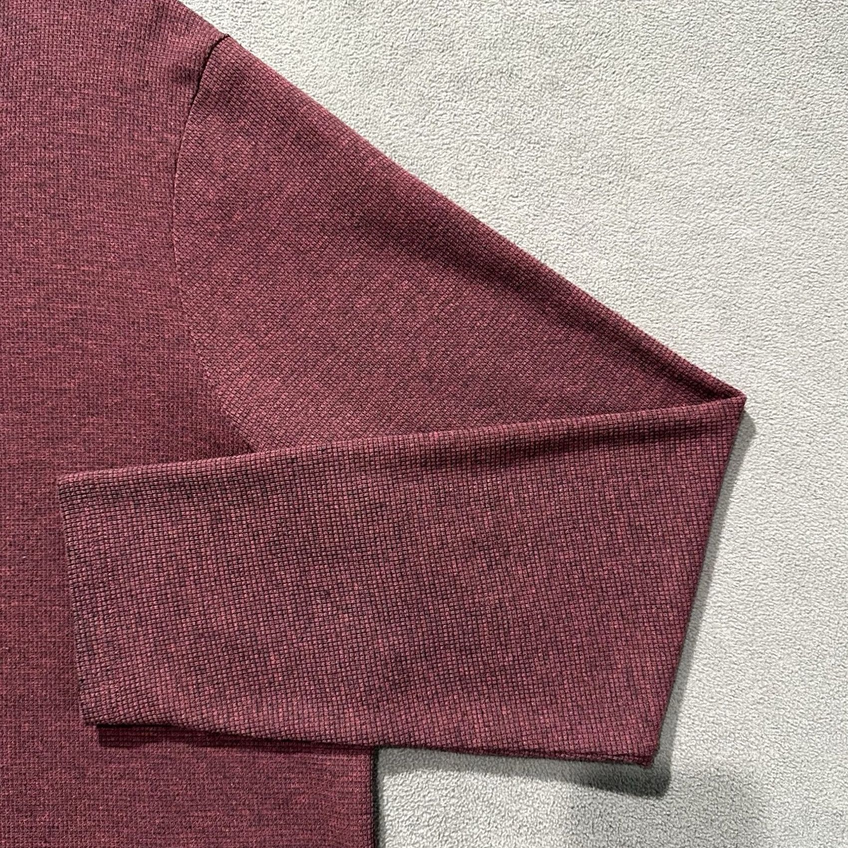 TravisMathew Travis Mathew Shirt Mens XL Red Henley Long Sleeve Waffle Knit Cotton Blend Thermal Button Size US XL / EU 56 / 4 - 7 Thumbnail