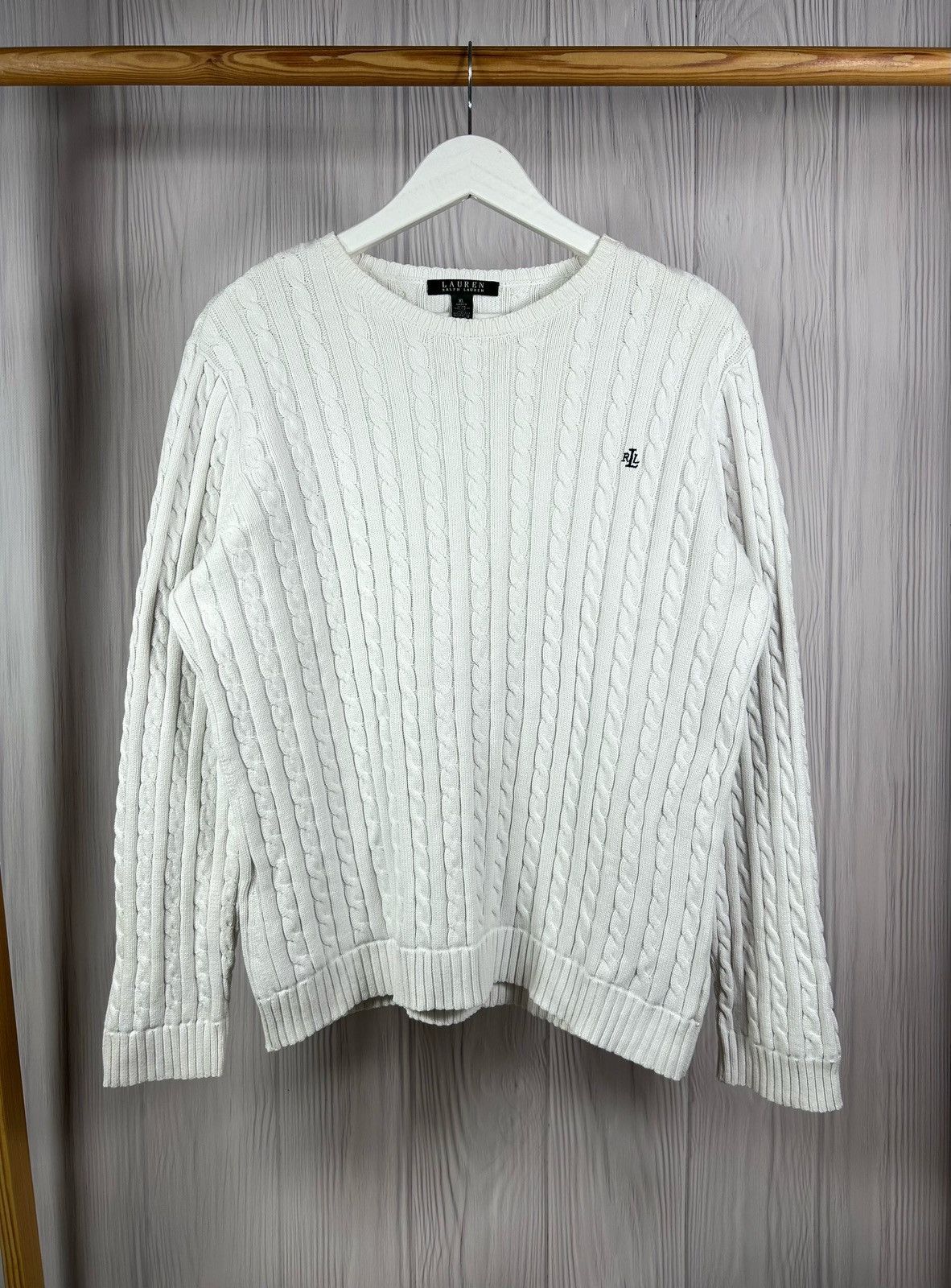 Lauren Ralph Lauren Lauren Ralph Lauren Cable Knit Hype White Sweater Size XL Size XL / US 12-14 / IT 48-50 - 1 Thumbnail