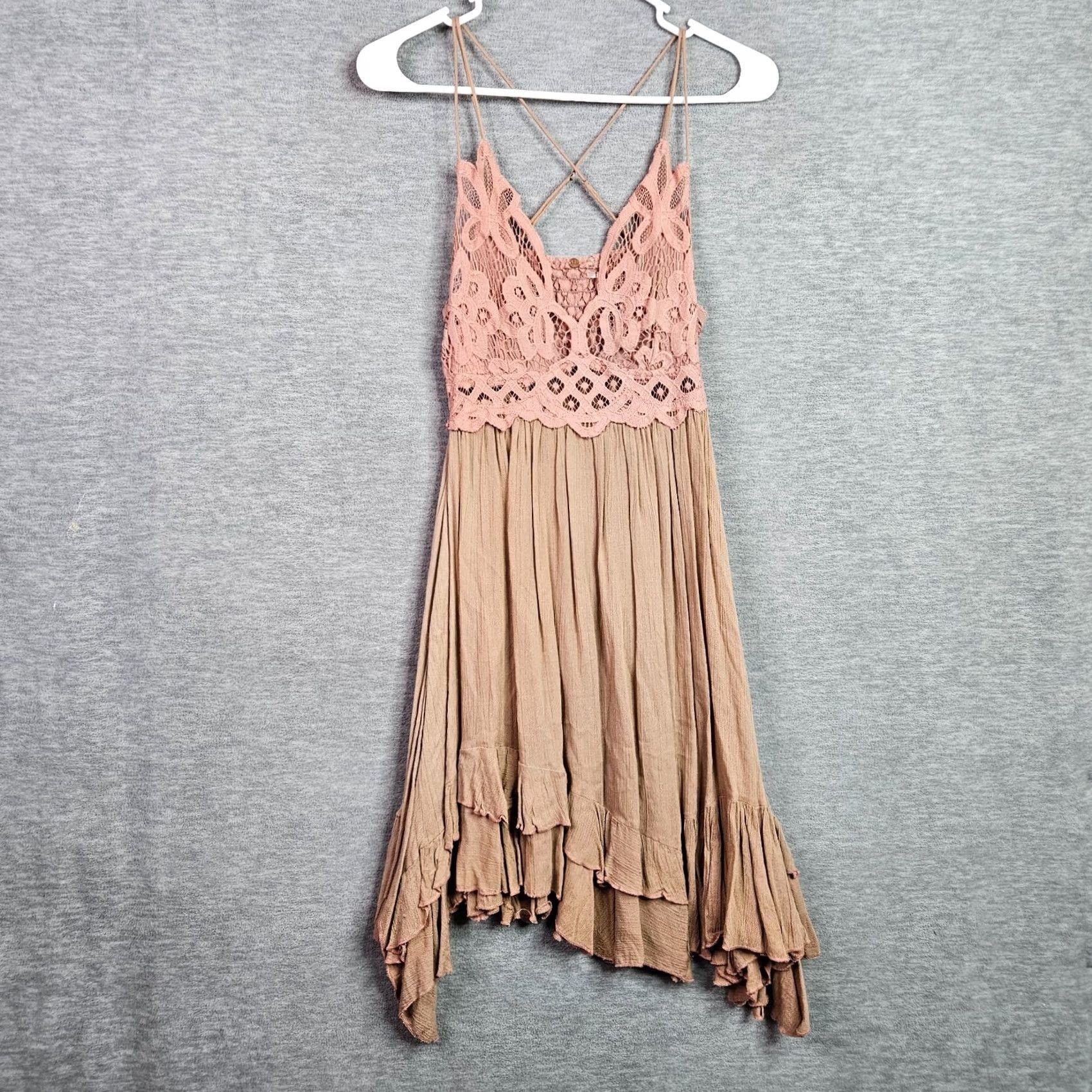 Free People Free People Women's Adella Slip Dress S Multicolor Lace Sleeve Short Size S / US 4 / IT 40 - 2 Thumbnail
