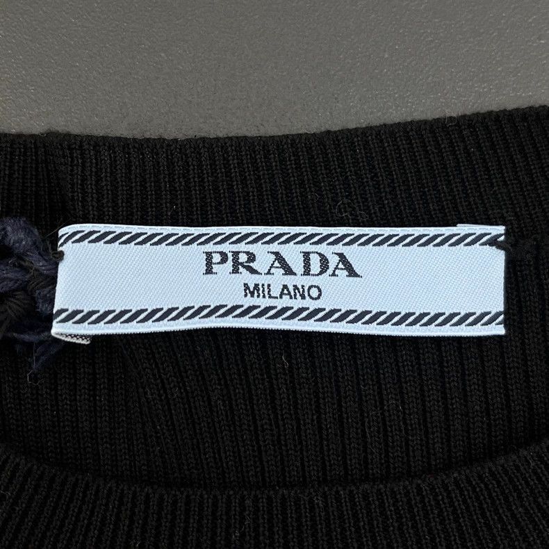 Prada Prada Size 38 Black classic logo mulberry silk elastic kni Size US XS / EU 42 / 0 - 5 Thumbnail
