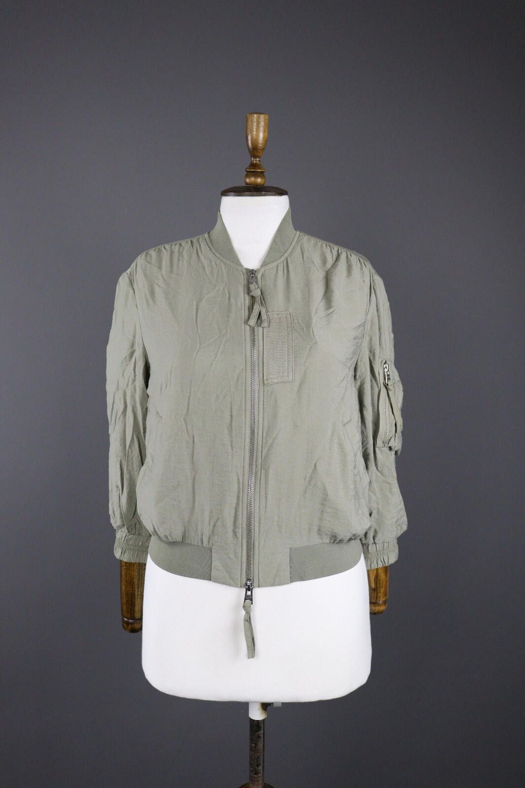 Allsaints AllSaints Gray Designed Tyne Angie Bomber Jacket Size S Size S / US 4 / IT 40 - 2 Thumbnail