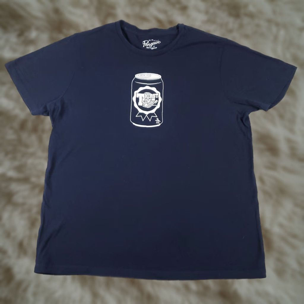 Original Penguin VINTAGE Original Penguin T Shirt Mens XL Navy Blue Short Sleeve Crew Neck Logo Pattern Solid Cotton Size US XL / EU 56 / 4 - 1 Thumbnail
