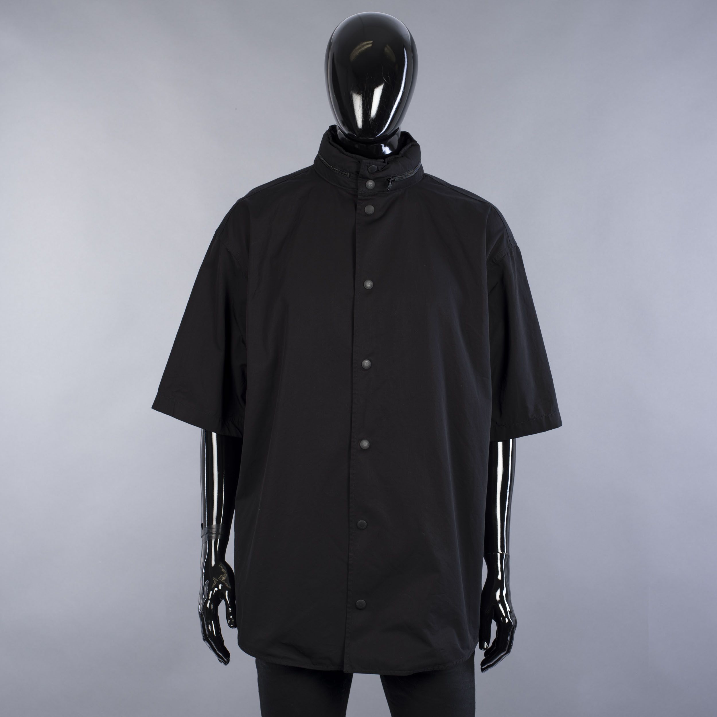 image of Balenciaga Windbreaker Shirt In Black Cotton Poplin Size 39, Men's