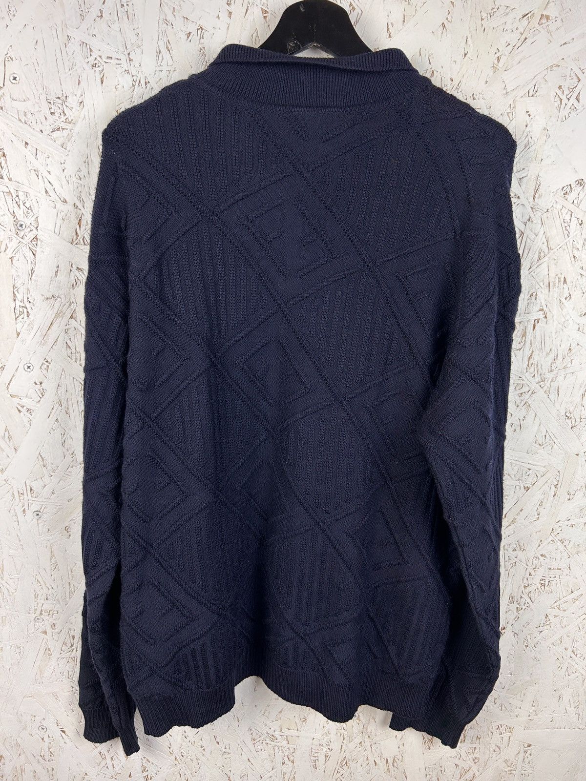 Fendi 90s Vintage Fendi Uomo Monogram Wool Collared Sweater Size US M / EU 48-50 / 2 - 7 Thumbnail