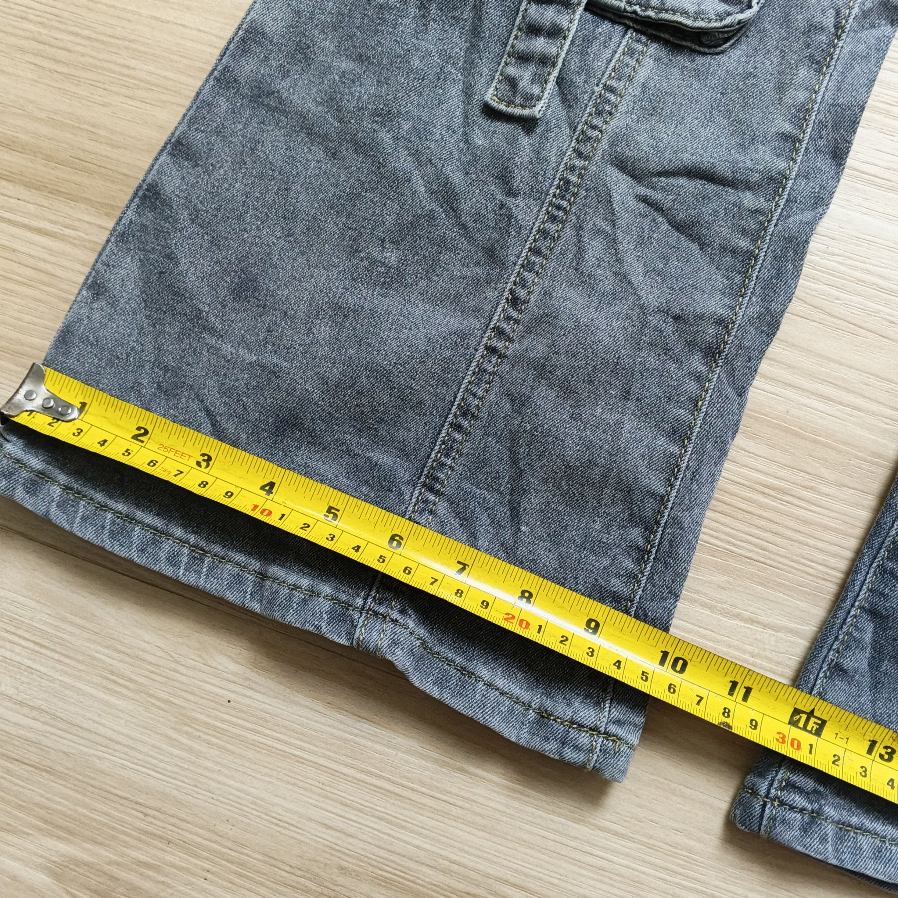 Le Grande Bleu (L.G.B.) Vintage Japanese Multi Pocket Flared Grunge Lace Jeans Size 24" / US 00 / IT 34 - 14 Thumbnail
