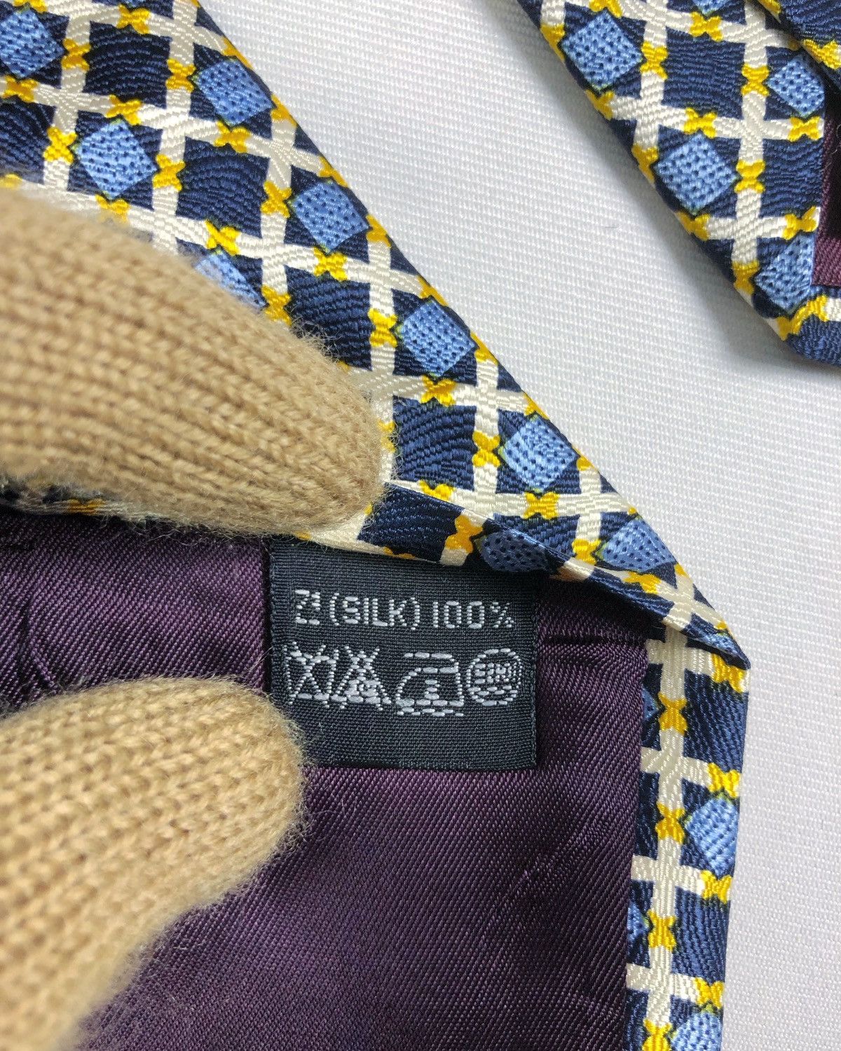 Givenchy Rare Givenchy Checkered Silk Tie Size ONE SIZE - 6 Thumbnail