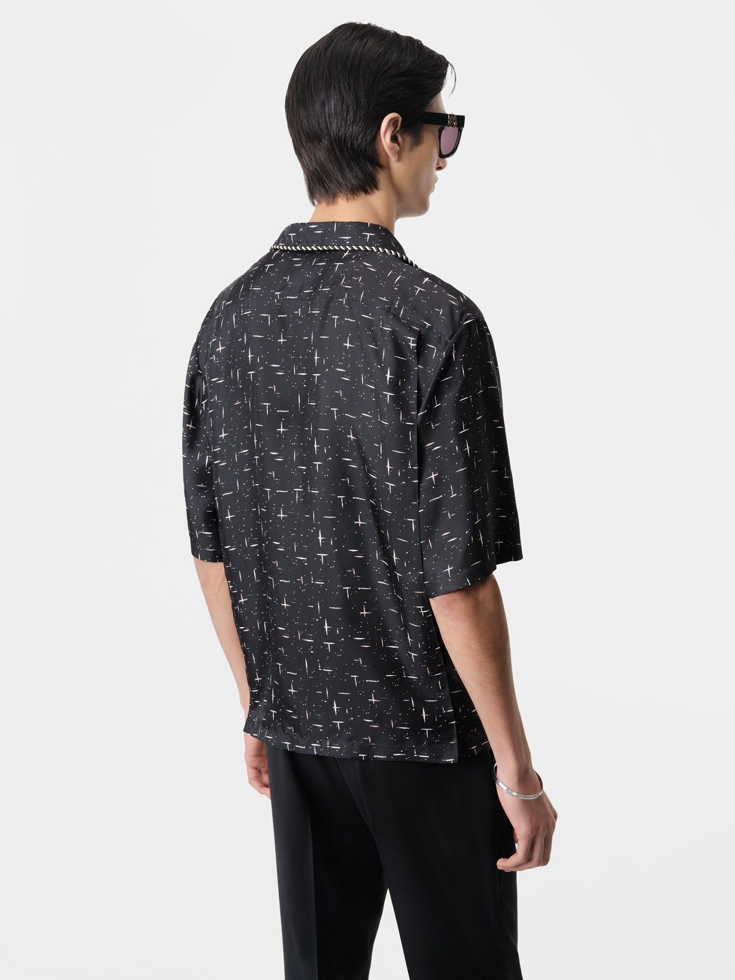 Amiri o1orln1025 Fleck Bowling Shirt in Black Size US S / EU 44-46 / 1 - 4 Thumbnail
