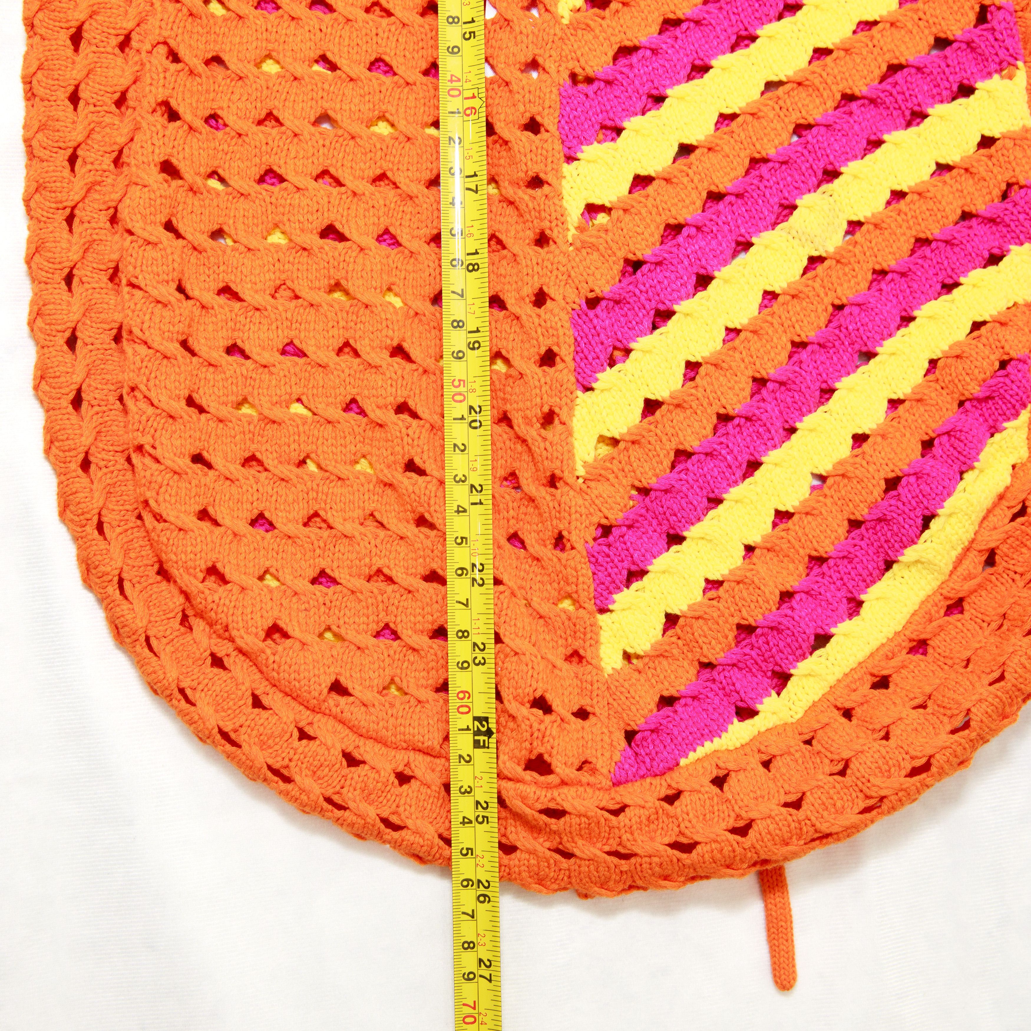 Solid & Striped Solid and Striped Slouchy Bag Pink Yellow Orange Crochet Size ONE SIZE - 10 Thumbnail