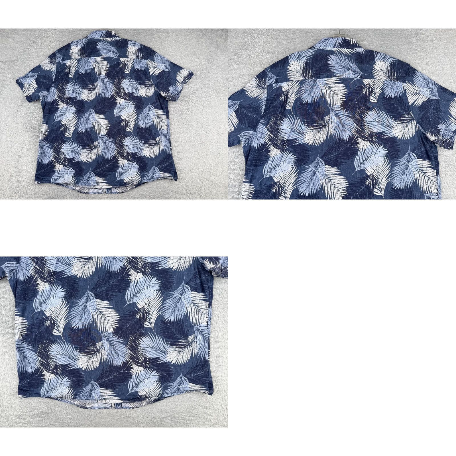 Haggar Haggar Shirt 2XL Blue 100% Cotton Button-Up Short Sleeve Send Hawaiian Aloha Beach Resort Vacation Floral Cotton Mens Shirt Size US XXL / EU 58 / 5 - 9 Thumbnail