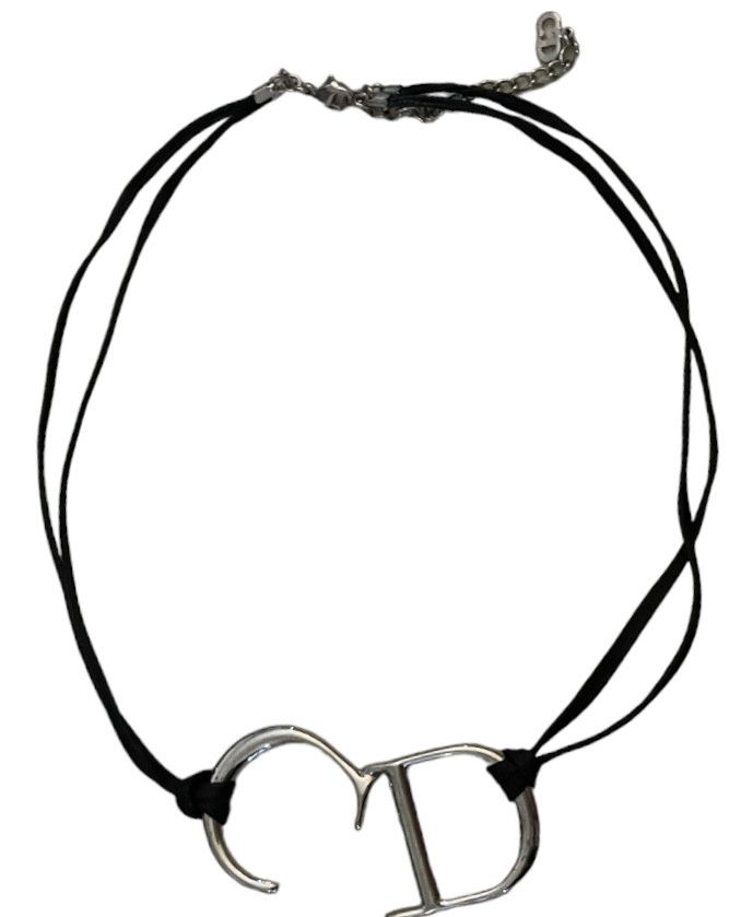 image of Christian Dior Y2K Choker Necklace in Silver, Women's