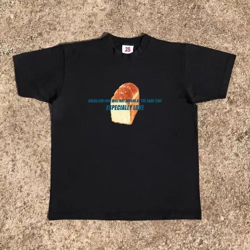 Japanese Brand Misaki x Reia Black casual retro bread print loose t-shirt Size US M / EU 48-50 / 2 - 1 Thumbnail