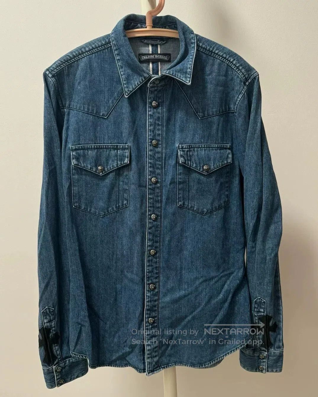Chrome Hearts chrome hearts blue denim cross button. Size US L / EU 52-54 / 3 - 1 Thumbnail