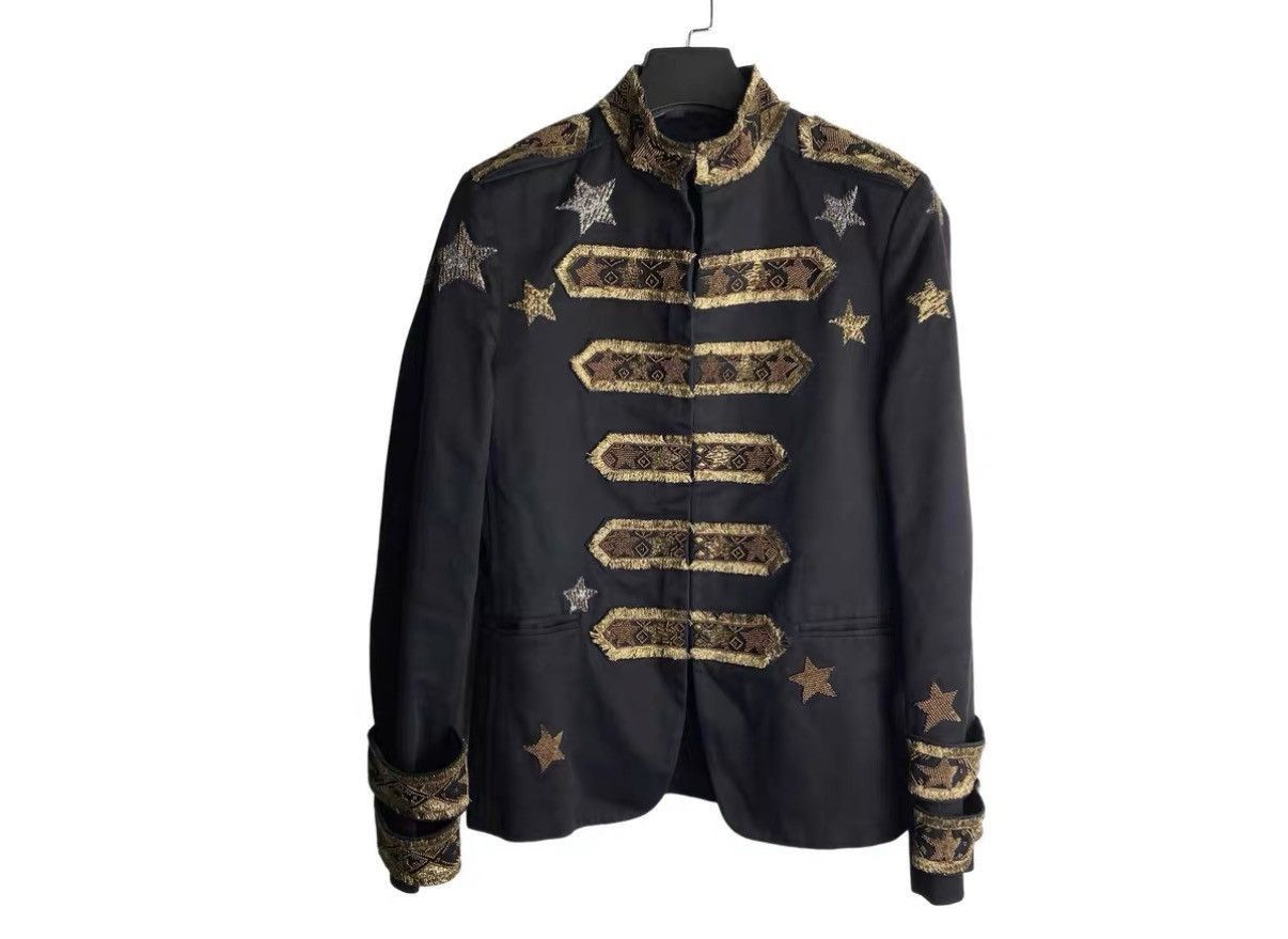 Valentino Black Embroidered Star Light Jacket Size US M / EU 48-50 / 2 - 1 Thumbnail