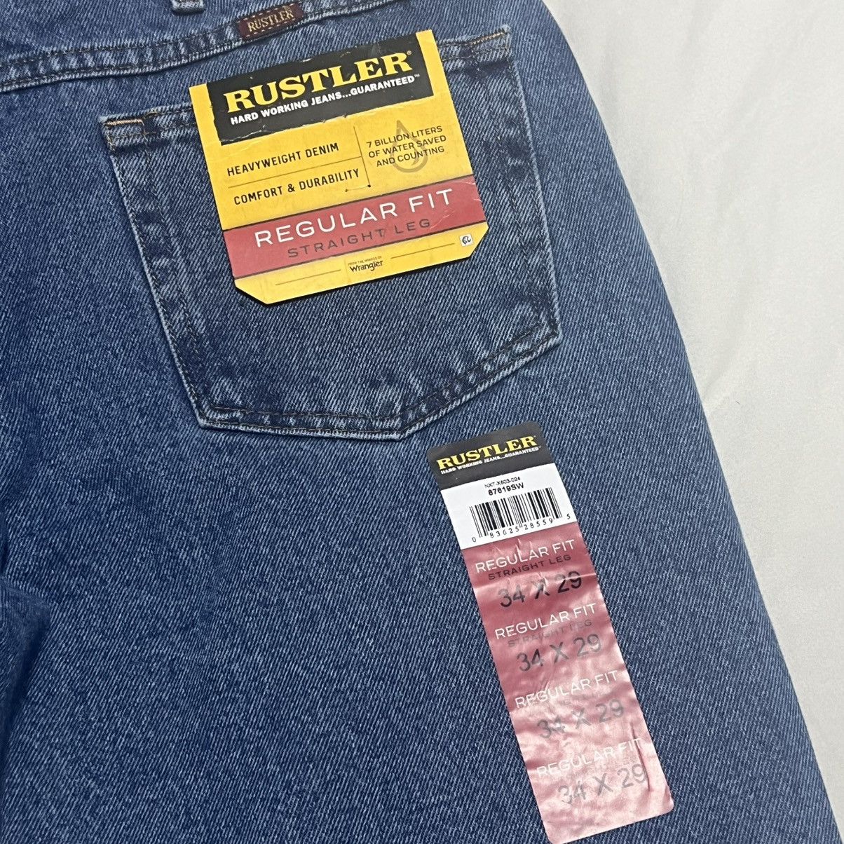 Designer × Rustler × Wrangler Rustler Heavyweight Denim Jeans – Regular Fit Straight Leg Size US 34 / EU 50 - 2 Thumbnail
