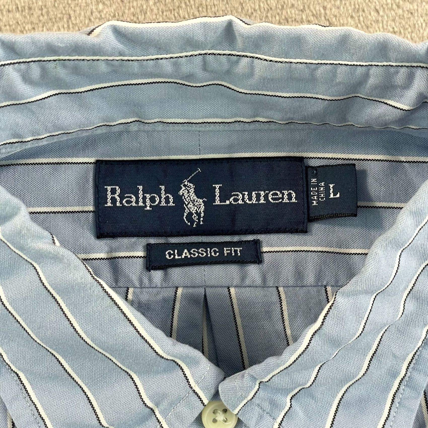 Polo Ralph Lauren Polo Ralph Lauren Classic Fit Shirt Men Large Blue Striped Pony Preppy Office Size US L / EU 52-54 / 3 - 2 Thumbnail