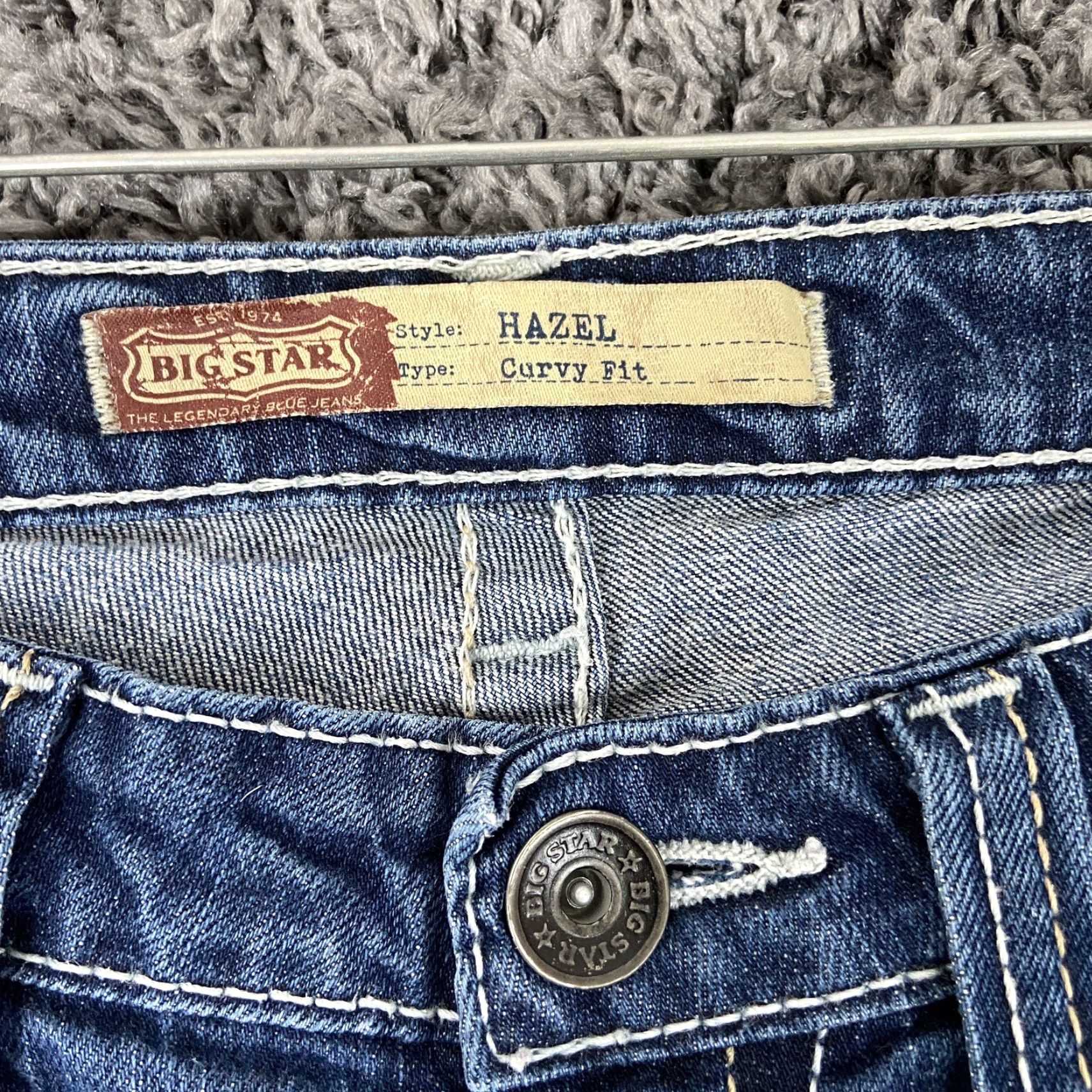 Vintage Big Star Hazel Curvy Fit Heavy Stitch Blue Jeans Women’s 29R Size 29" - 5 Thumbnail