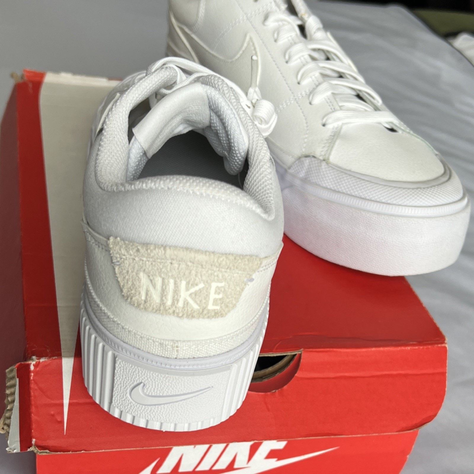 Nike Nike Court Legacy Lift White Hemp Men's Comfort Sneakers Size US 11.5 / EU 44-45 - 2 Thumbnail