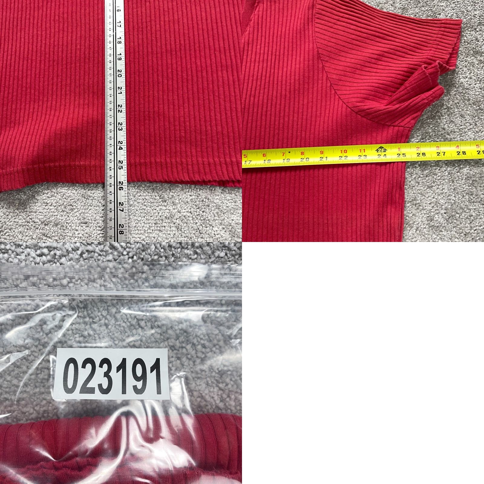 Vintage Kelly Renee Shirt Red 2X Womens Ribbed V Neck Casual Short Sleeve Soft Ladies Size XXL / US 16-18 / IT 52-54 - 8 Thumbnail