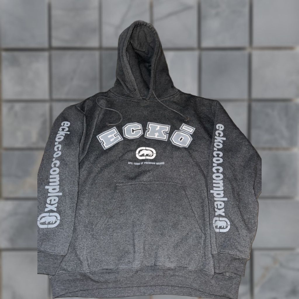 Vintage VINTAGE Ecko Unltd Hoodie Mens XL Gray Pullover Decades Y2K 24x28 Complex.com Size US XL / EU 56 / 4 - 1 Thumbnail