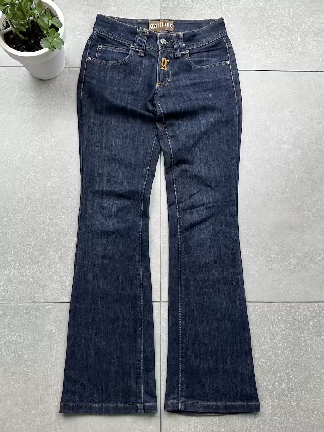 John Galliano Gray Wash Cotton Torn Straight Fit Jeans