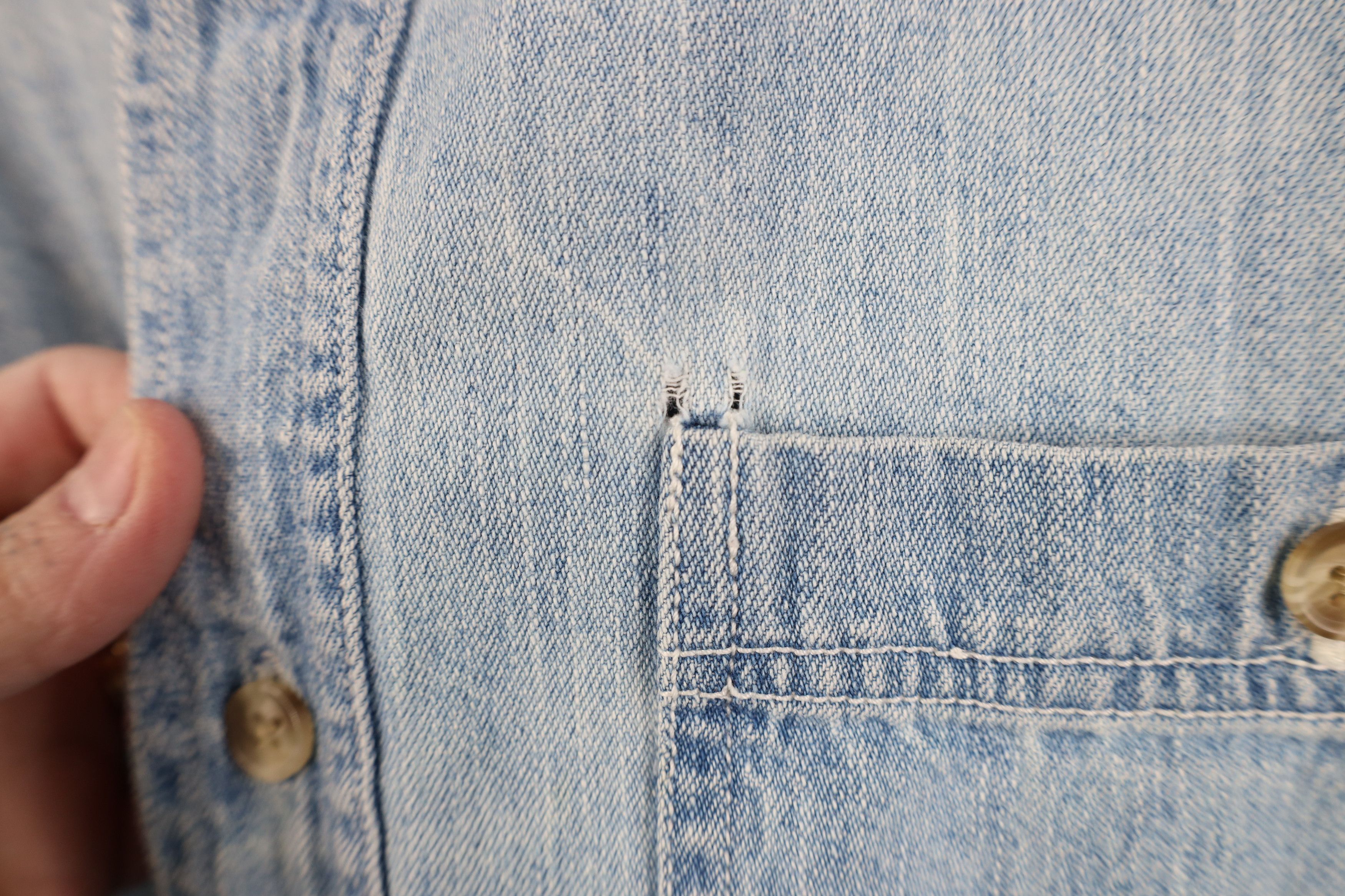 Vintage Vintage 90s Streetwear Heavy Denim Jean Button Down Shirt Size US XL / EU 56 / 4 - 4 Thumbnail
