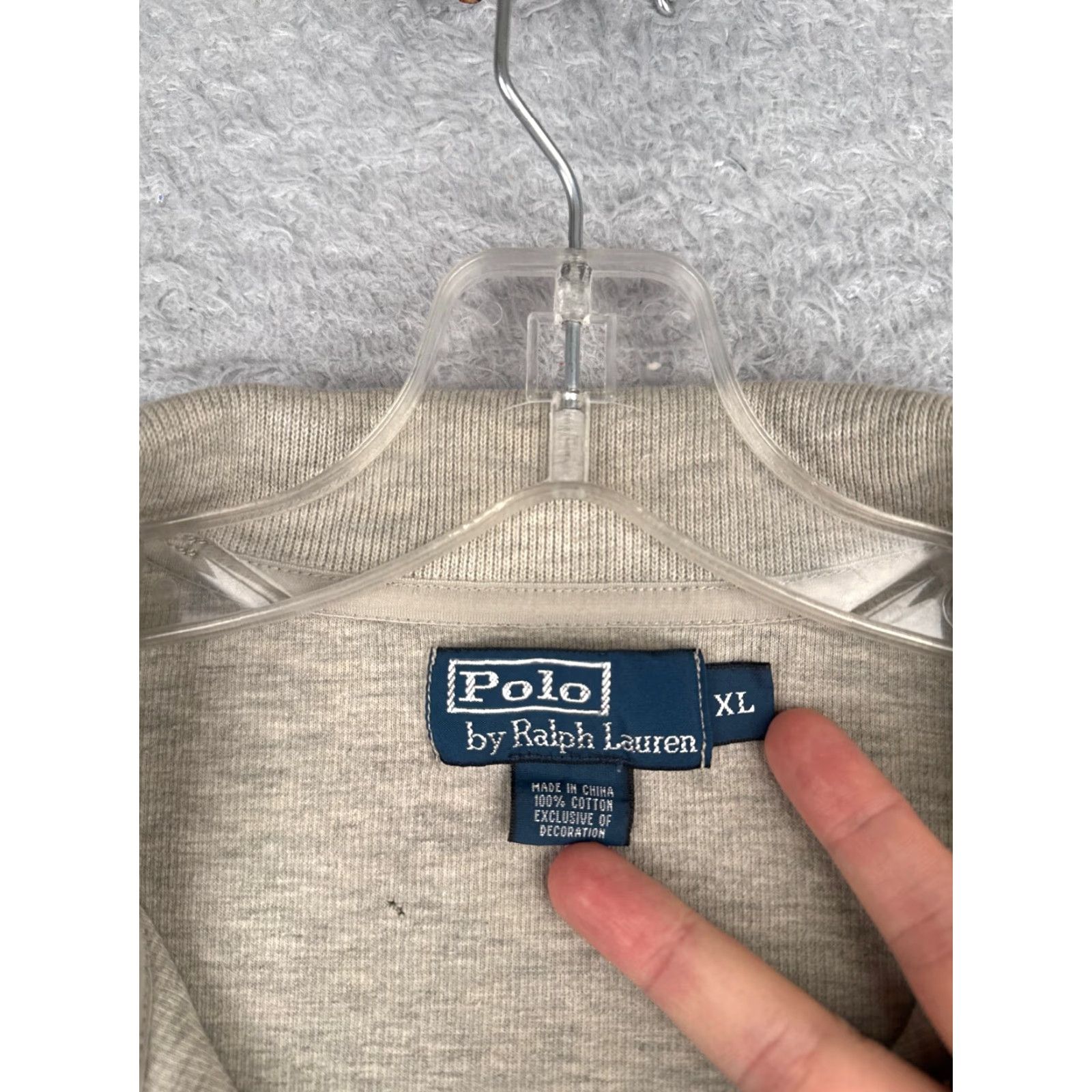 Ralph Lauren VINTAGE Polo Ralph Lauren Sweater Shirt Adult XL Gray 44" Chest 1/4 Zip Mock Neck Golf Casual Mens Size US XL / EU 56 / 4 - 7 Thumbnail