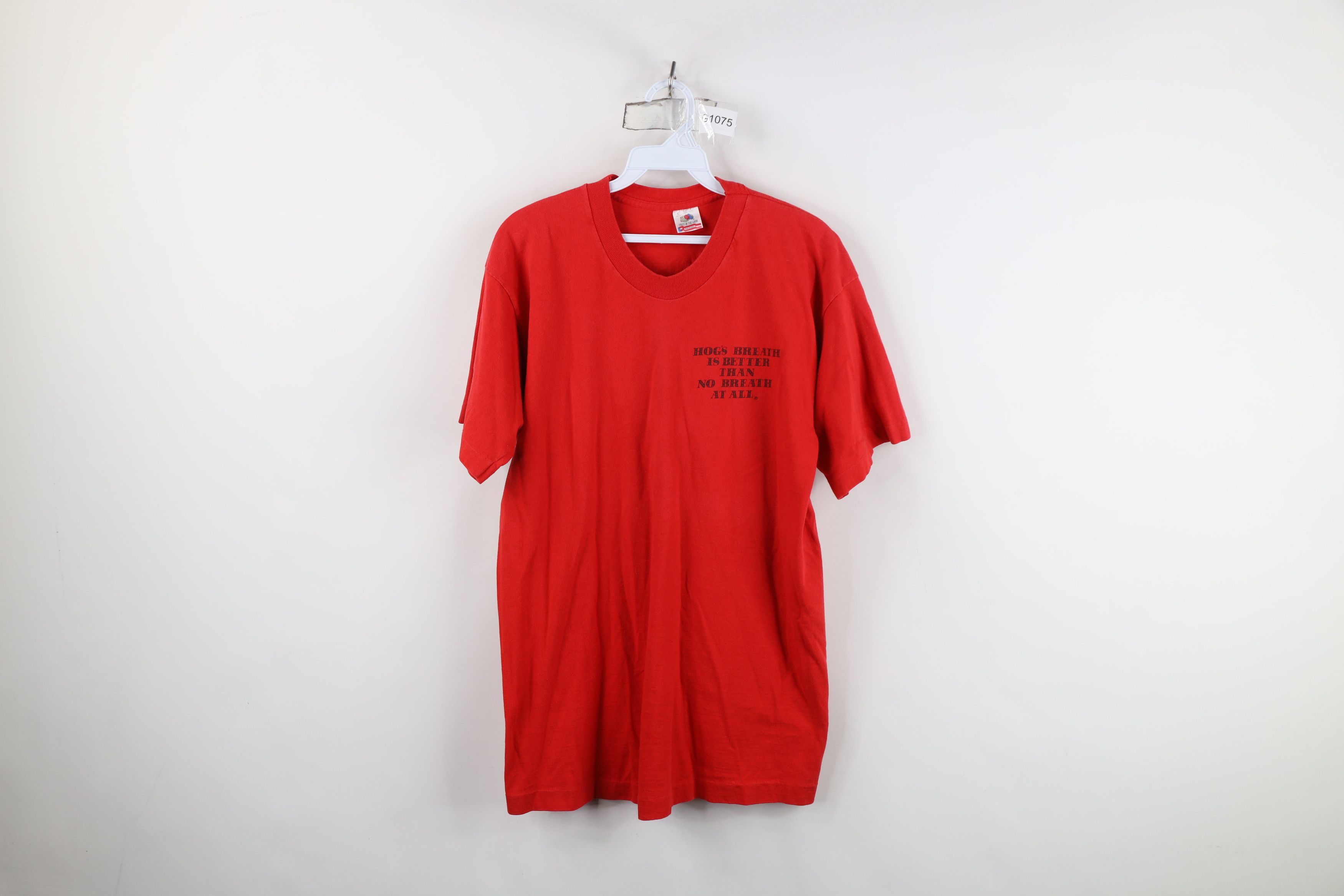 Vintage Vintage 90s Streetwear Breath Saloon T-Shirt Red Cotton USA Size US L / EU 52-54 / 3 - 1 Thumbnail