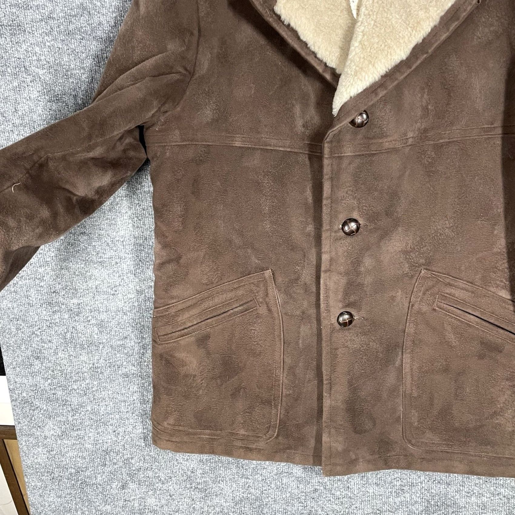 Vintage VINTAGE Casualcraft 60s Heavy Coat Jacket Brushed Cotton Suede Cotton Brown 1960s Casual Mens Girls Boys 42 Regular Size US XS / EU 42 / 0 - 6 Thumbnail