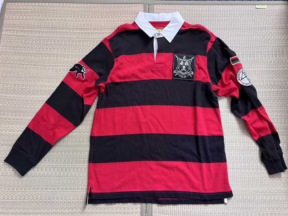 image of Spike Lee X Marc Ecko Forty Acres And A Mule Rugby in Black/Red, Men's (Size 2XL)