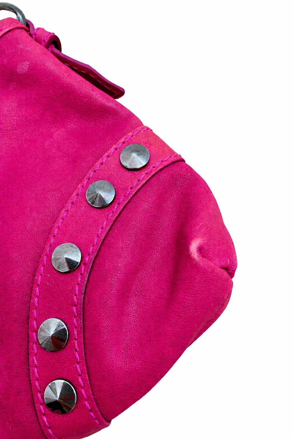 John Galliano John Galliano Pink Studded Leather Gazette Shoulder Bag Size ONE SIZE - 12 Thumbnail