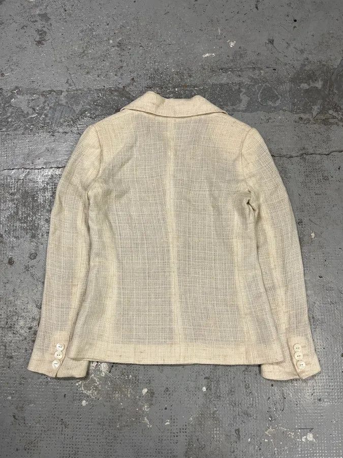 Designer × Dolce & Gabbana × Vintage 2000s Dolce & Gabbana Beige Linen Blazer Jacket Size S / US 4 / IT 40 - 5 Thumbnail